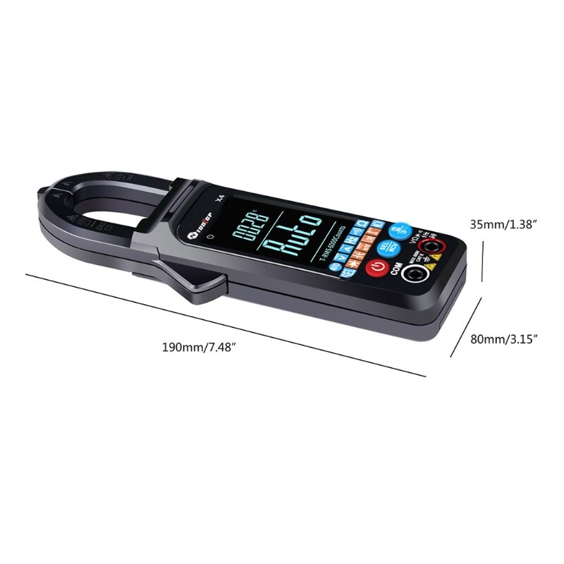 Smart Clamp Meter Digital Multimeter Auto-Ranging 6000 Counts TRMS Color LCD Screen Portable Voltmeter Frequency Counter