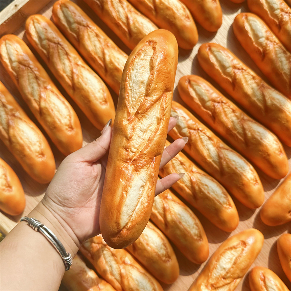 Soft Plastic Baguette Model Sourdough Prop Brunch Wheat Bread Kitchen Bakery Shop Butter Suga Salt Display Order Show Chocolate