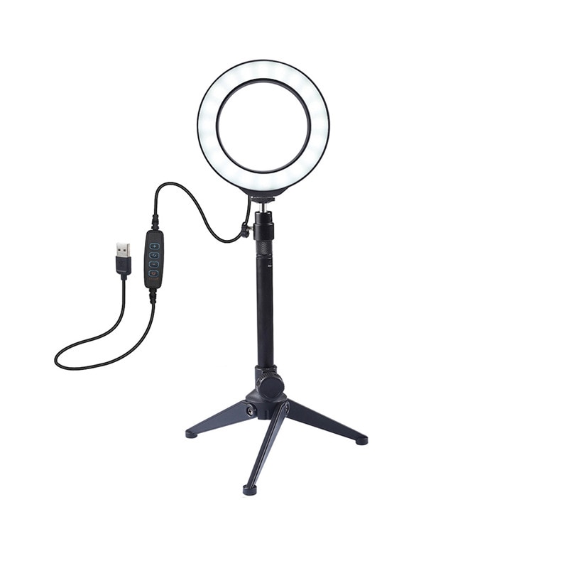 Video Ring Licht Mini Led Selfie Ring Licht Usb Ring Licht Fotografie Licht Telefoon Houder En Tripode Para Movil con Luz