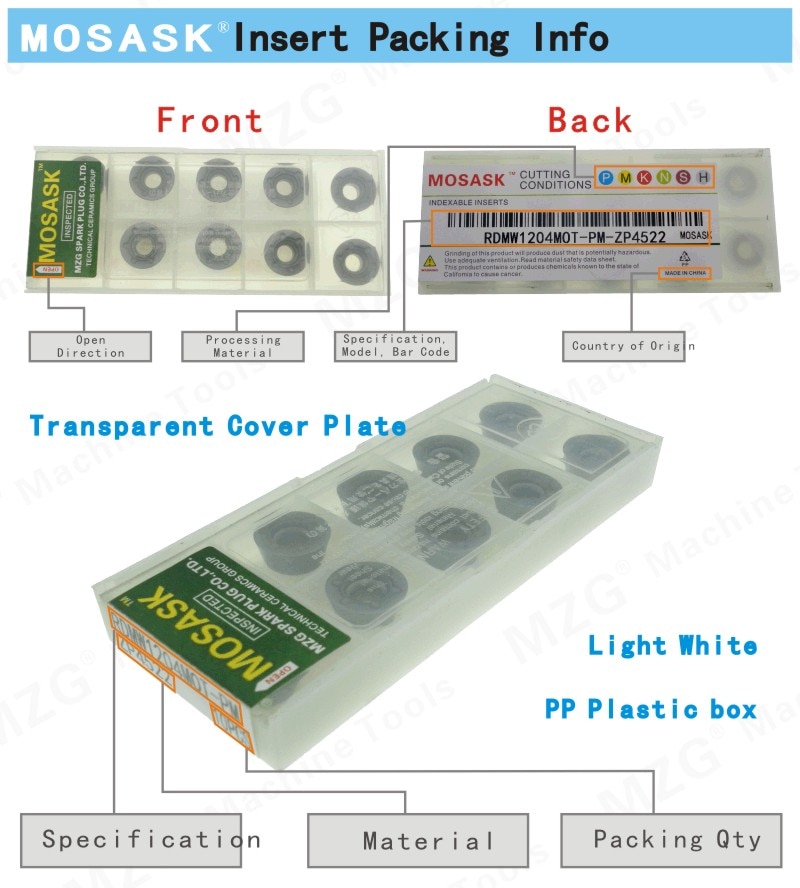 MOSASK 10pcs 16ER 2TR ZP10 30° Trapezoidal Threads DIN103 Transmission External Thread Processing Threading Inserts