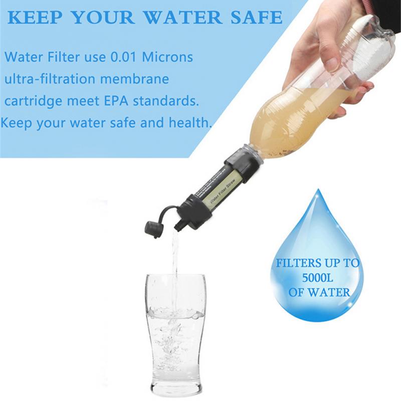 Waterzuiveraar Water Filter Reizen Camping 캠핑 용품 Outdoor Emergency Stro Filtratie Systeem Purifier