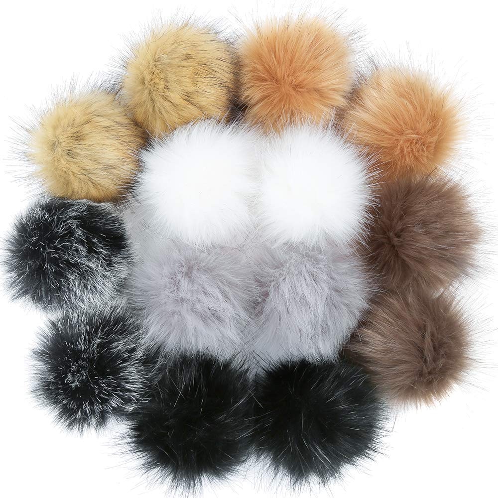 14 stk diy faux pels fluffy pompon bold til hatte sko tørklæder nøgleringe taske charme smukke kunstige hår bolde  a40