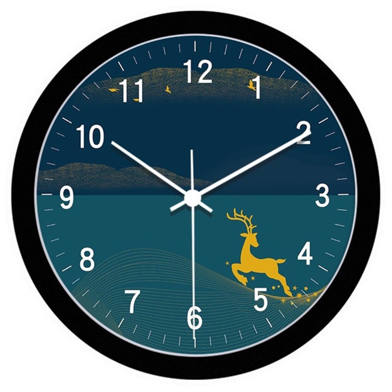 Chinese Style Wall Clock Led Glowing Intelligent Sound Control Mute Clocks: 01