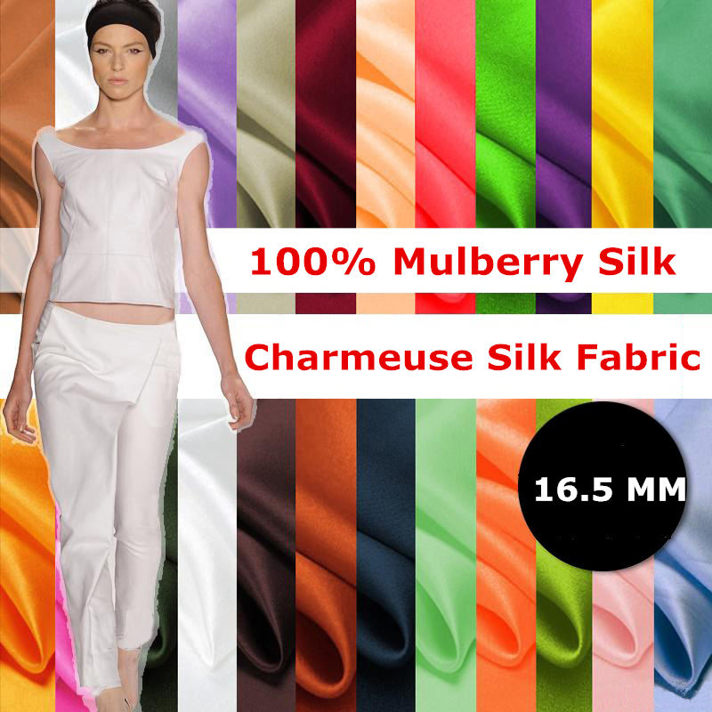Tissu 100% soie teinté de mûrier, largeur 114cm, 16.5 maman, pour robe de mariage, literie de vêtements DIY,