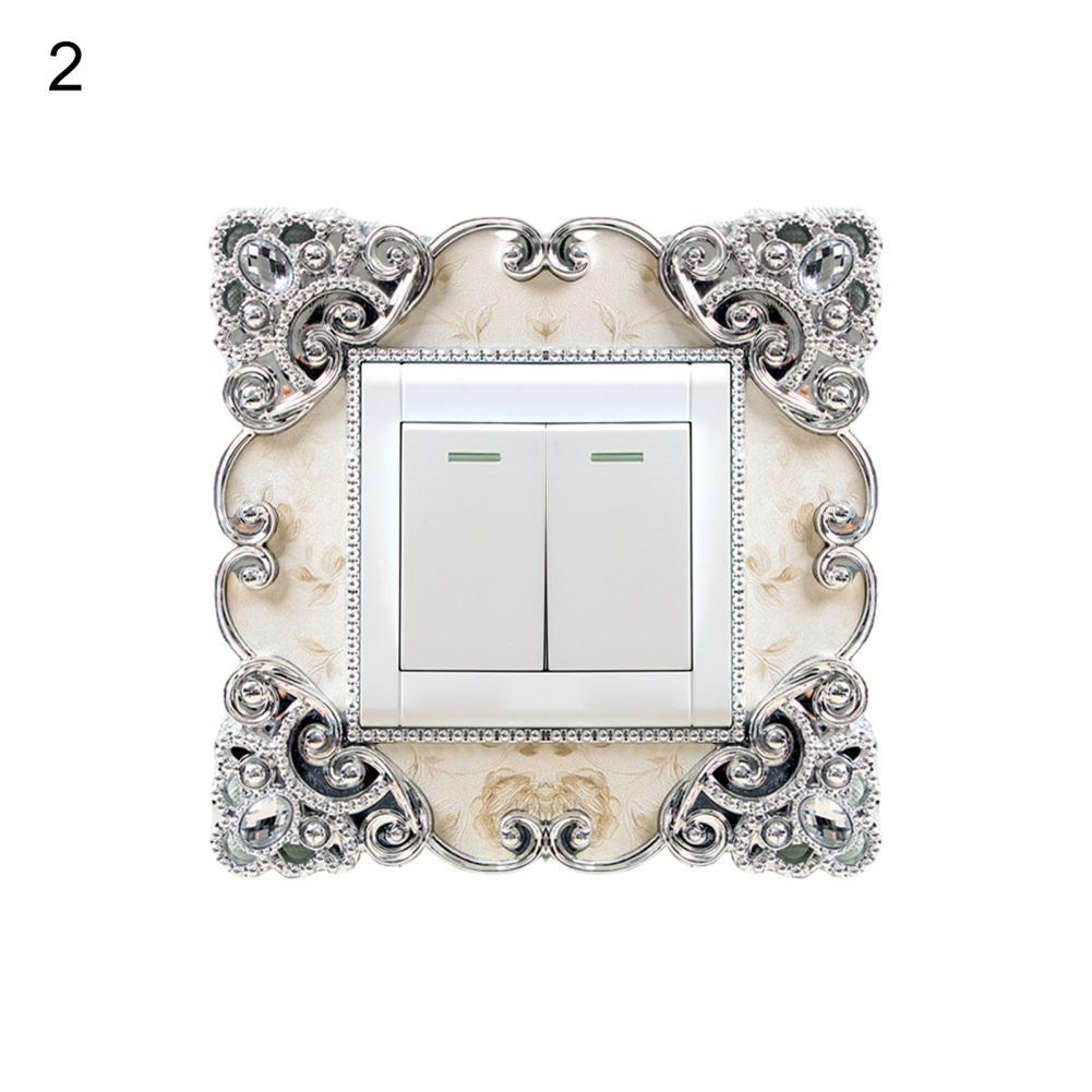 Autocollant de commutateur de Style européen, sans poinçon, en plastique, pour prise murale, pour maison: 2