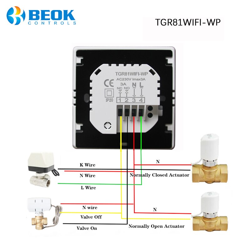 Beok Smart Home, Casa Intelligente Wifi Termostato Per acqua A Pavimento Regolatore di Temperatura di Riscaldamento di Controllo di Potenza di Lavoro Con Alexa Tuya Google