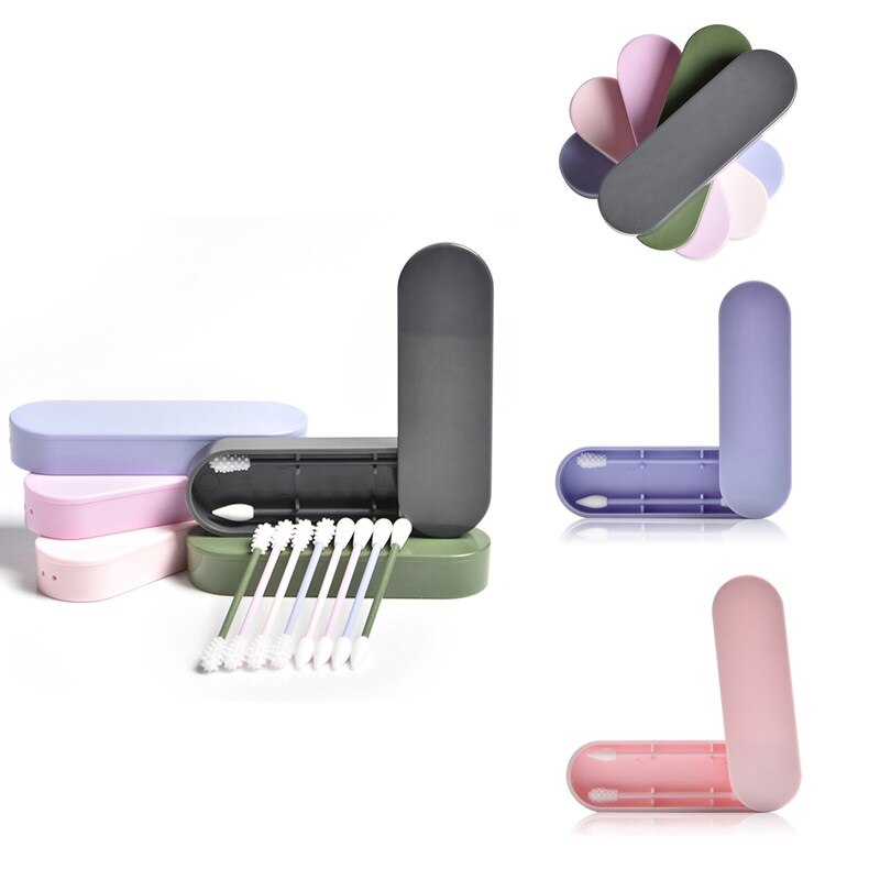 2Pcs/Box Reusable Cotton Swab Ear Cleaning Silicone Washable Makeup Swabs Sticks Soft Flexible Make Up Tools Kit