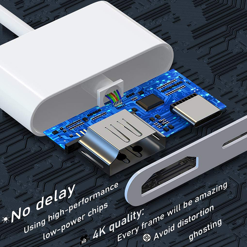 Usb typ c till hdmi digital av-adapter för ipad iphone 12 13 14 11 pro max lightning till hdmi 1080p skärm med laddningsomvandlare