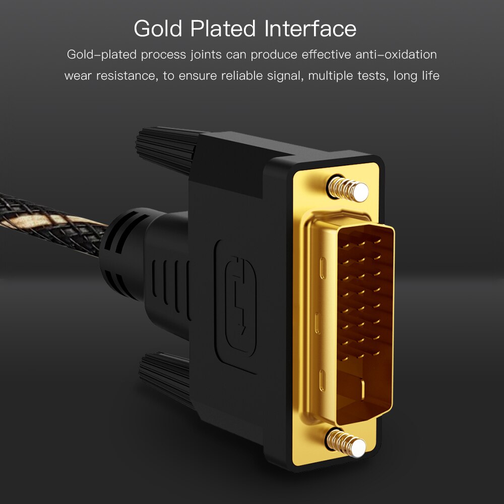Trenza DVI 24 + 1 Cable DVI para 1080P TV PS3 Loptap PCProjector chapados en oro adaptador macho a macho de 0,5 m 1m 1,8 m 3m 5m 10m 15m