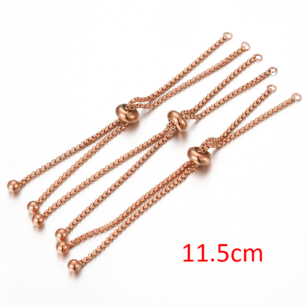 3pcs Stainless Steel Adjustable Slider Chain for Jewelry Making DIY Loops Connector Pendants Bracelets Chain Material Findings: Yellow
