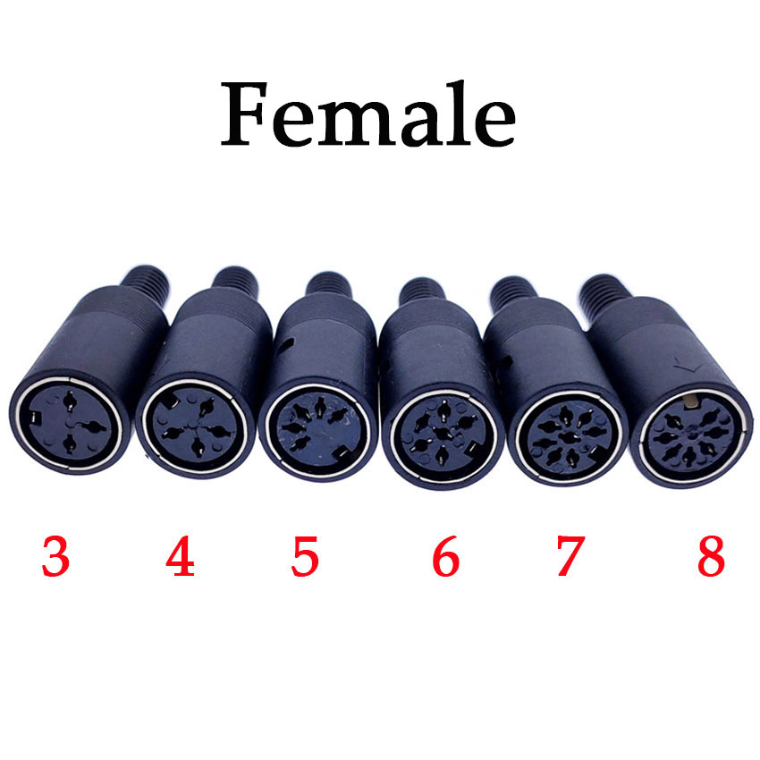 1 PCS Large S Terminal DIN Male/Female DIN Plug Connector 3/4/5/6/7/8/pin PLC Plug Chassis Cable Assembly with Plastic Handle