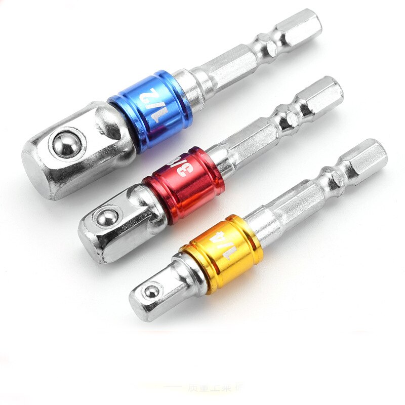 3pc 8pc poran hylsysovitin iskunvaimentimelle, jossa on kuusiokolon muotoinen neliömäinen hylsyporanterän palkin jatke 1/4 " 3/8 " 1/2 -bittinen sarja