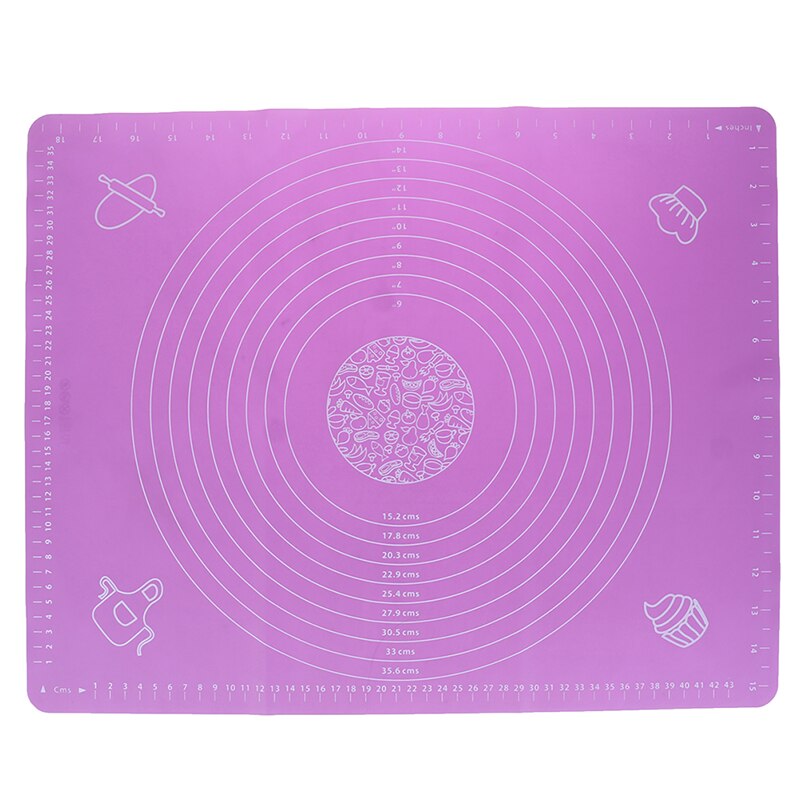 Kuchen matt 1 pc Super Große 50*40cm Nicht-Stock Kneten Teig Spitze rollen Silikon zurück matt schneiden Fondant Gebäck Blatt Gebäck: LILA