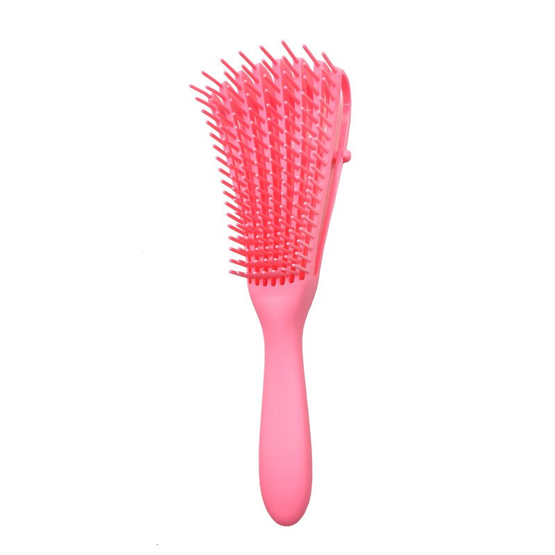 Cepillo de goma para cabello rizado con caja, cepillo de goma para cabello, cepillo masajeador de cuero cabelludo, accesorios de baño: pink with box