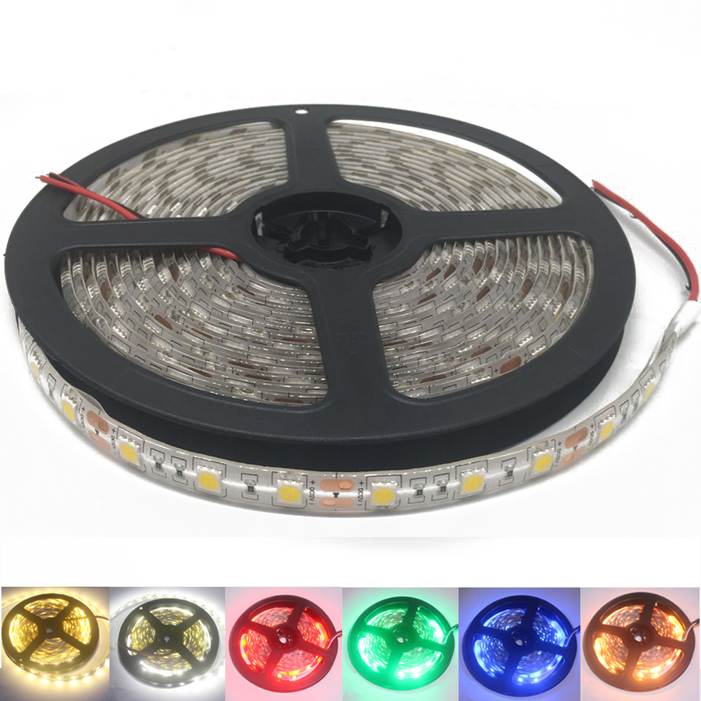 LED Streifen 5050 DC 24 v RGB Warmweiß 24 v 5 Meter wasserdichte flexibel Licht streifen 60LED/MLed Band luces lampe Band tv hintergrundbeleuchtung