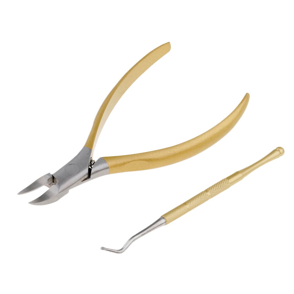 Stainless Steel Nail Cuticle Scissors Toenails Lifter Thick Ingrown Clipper Corrector Tool