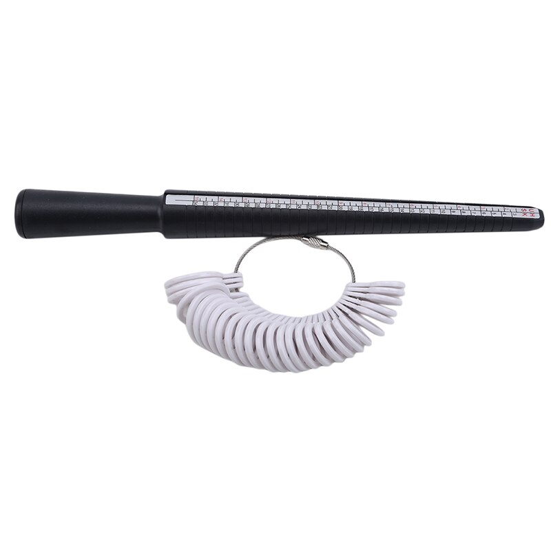 Plastic Stick Ring Sizer Mandrel Gauge Set Finger Sizes Measuring Jewelry Sizing Tools Equipment