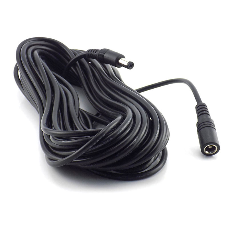 0.5M-10M 12V DC Power Cable Female to Male Plug Extension Cord Adapter 12V Power Cords 5.5x2.1mm For LED strip light Camera: 10m