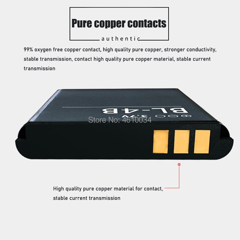Batería de BL-4B Original para NOKIA, 2505, 3606, 3608, 2670, 2660, 2630, 5000, 6111, 7070, 7088, 7370 mAh