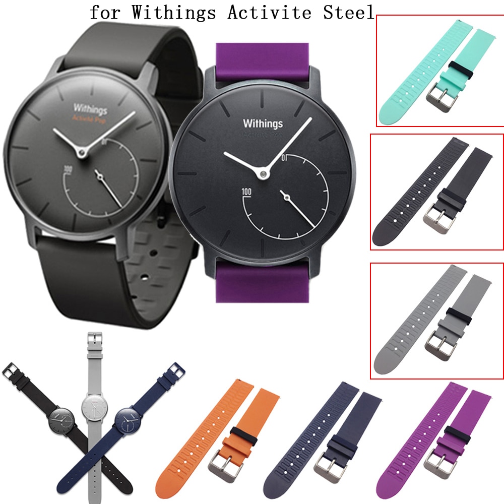 Vervangende zachte siliconen horlogeband voor withings activite steel/withings activite pop classic zachte siliconen horlogeband
