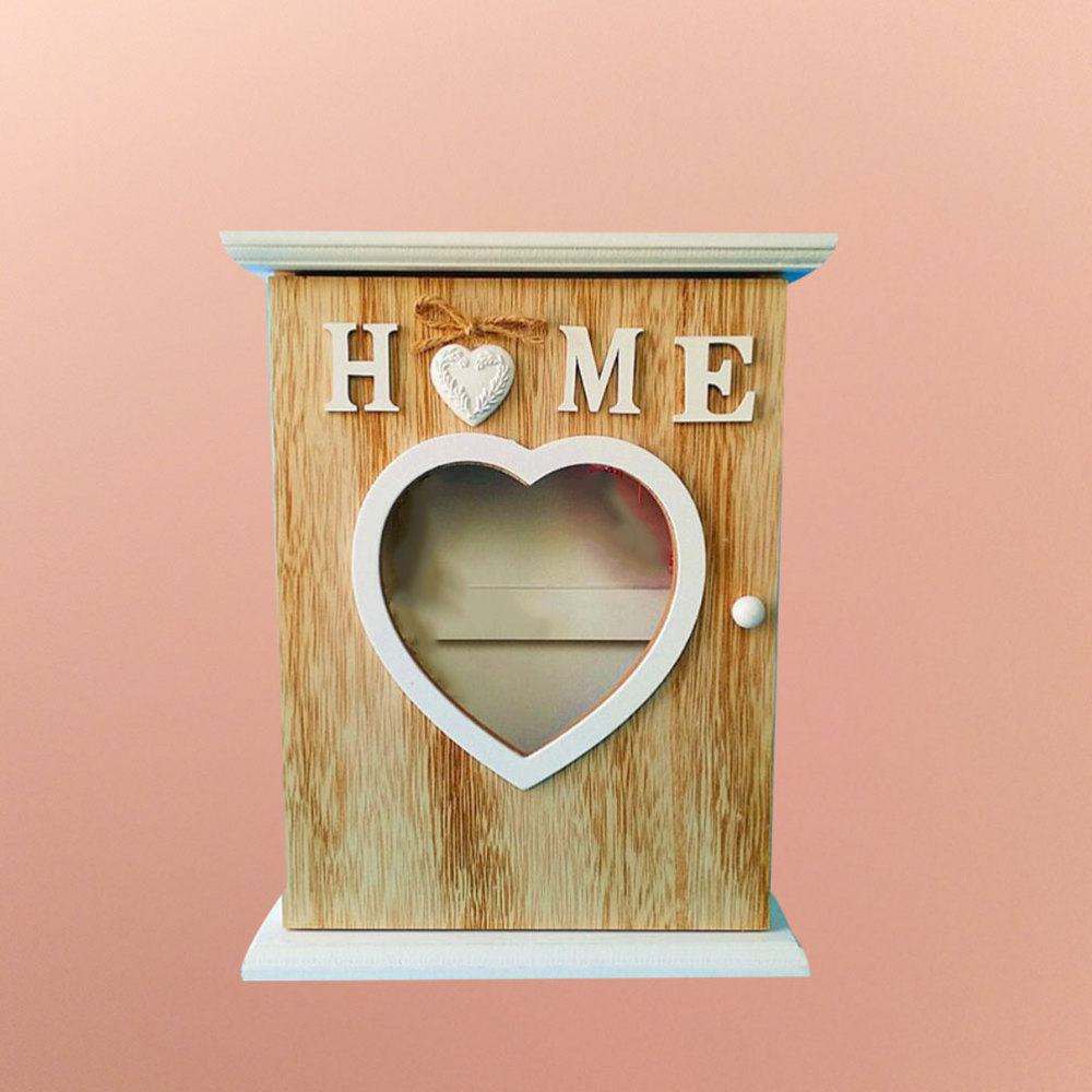 1PC European Style Wooden Key Box Wall Mounted Hanging Shelf Key Holder Jewelry Organizer