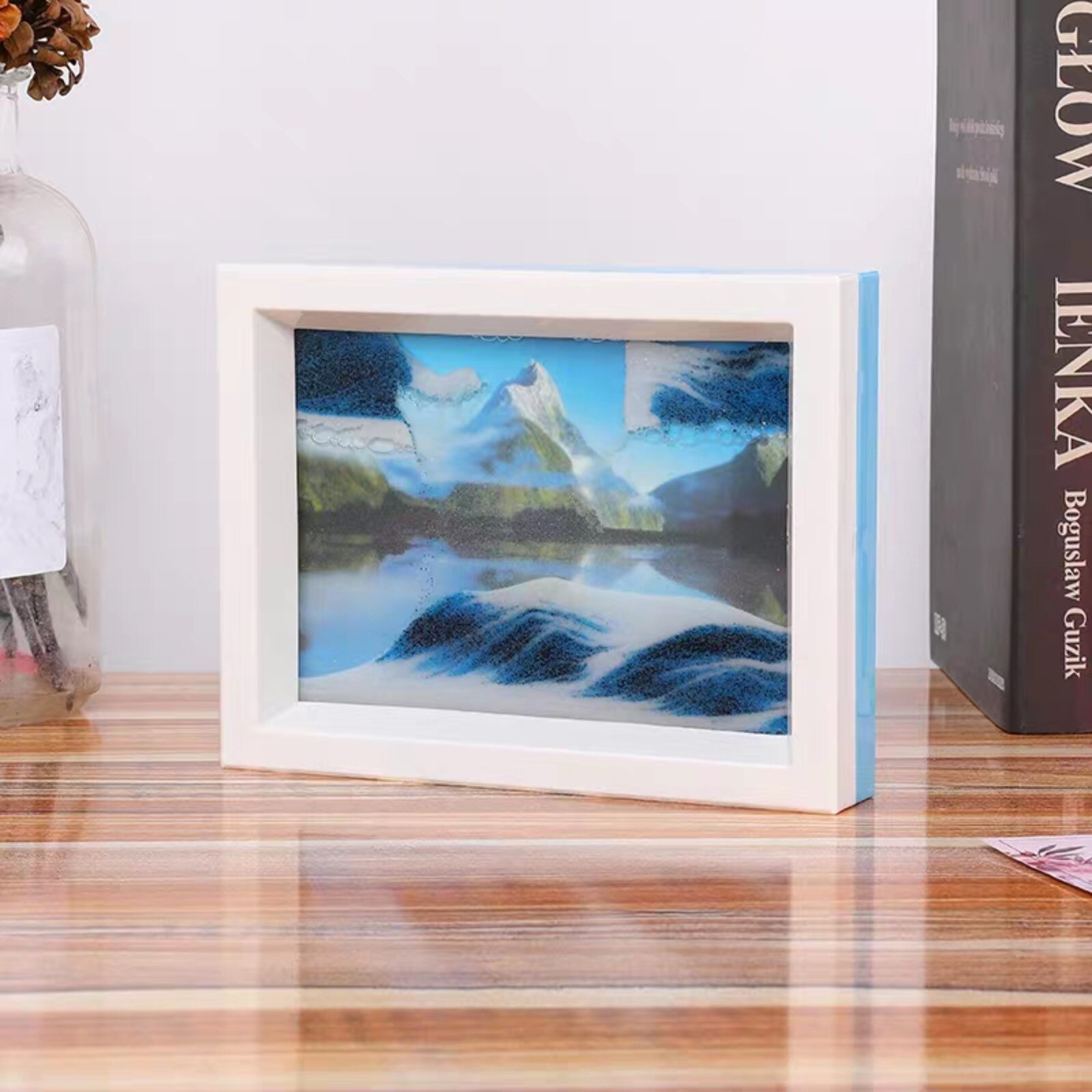 4 #100Ml Zandloper Bewegende Zand Art Liquid Vloeiende Zand Art Landschap Zand Foto Desktop Frame Decoratie Quicksand Schilderen