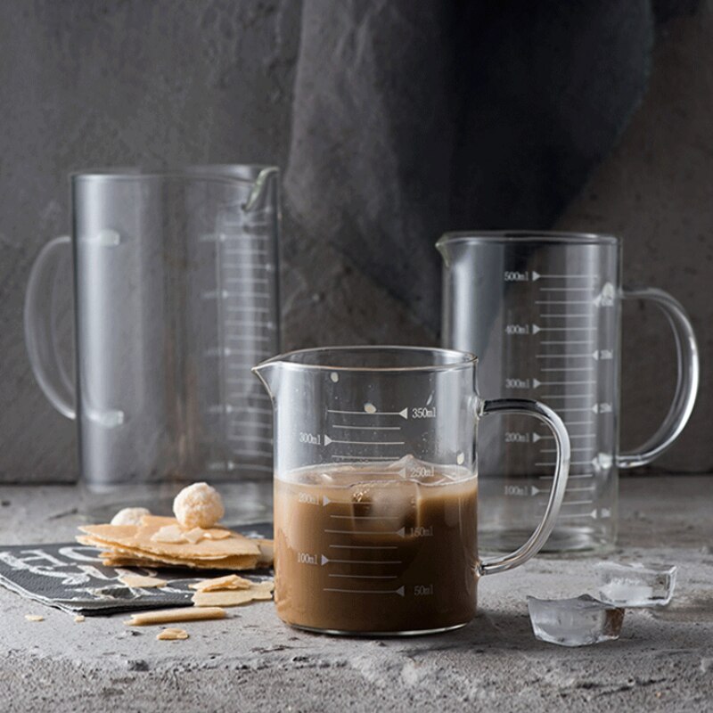 High Borosilicate Glass Measuring Cup Transparent Milk Cups With Scale High Temperature Resistant Clear Cup Kitchen Accesssories