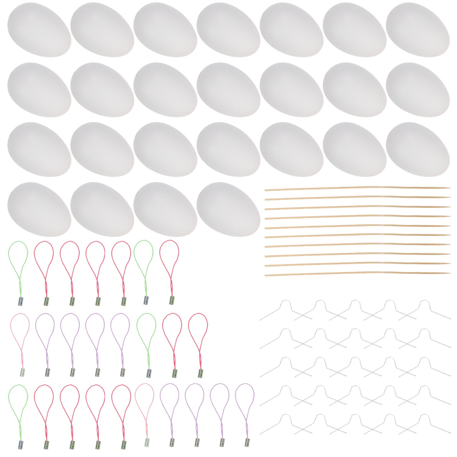 1 Set Easter Egg Paint Kit Hanging Plastic Eggs DIY Easter Eggs for Kids Painting: Default Title