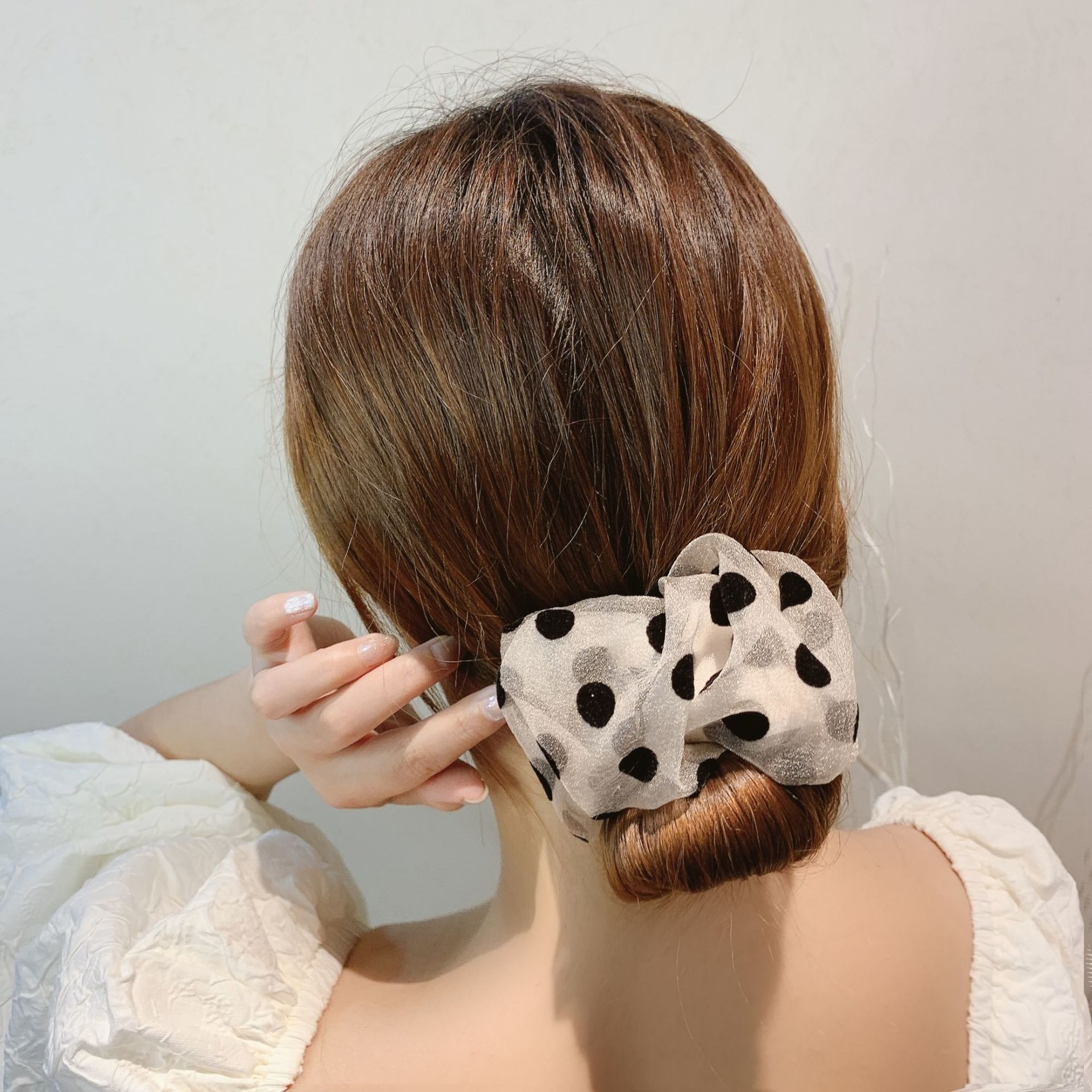 DIY Hair Style Tool Hair Disc Device Female Korean Student Lazy Artifact Wild Polka Lace Dot Headdress: M