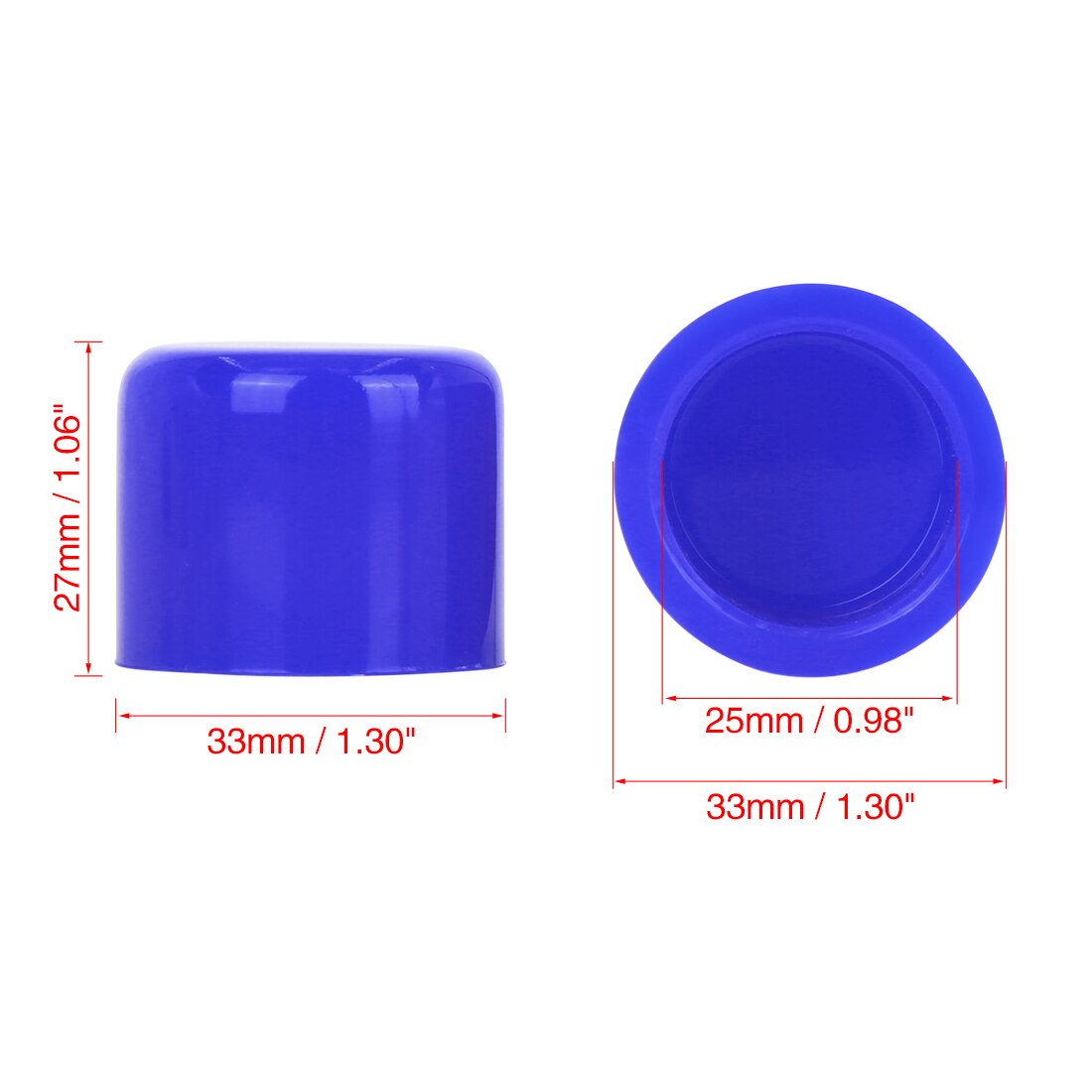Bouchon d'obturation en Silicone pour Tube d'aspiration, embout de tuyau d'aspiration, accessoires de voiture bleu, 4/6/8/12/16/19/25/30/32mm: 8pcs 25mm