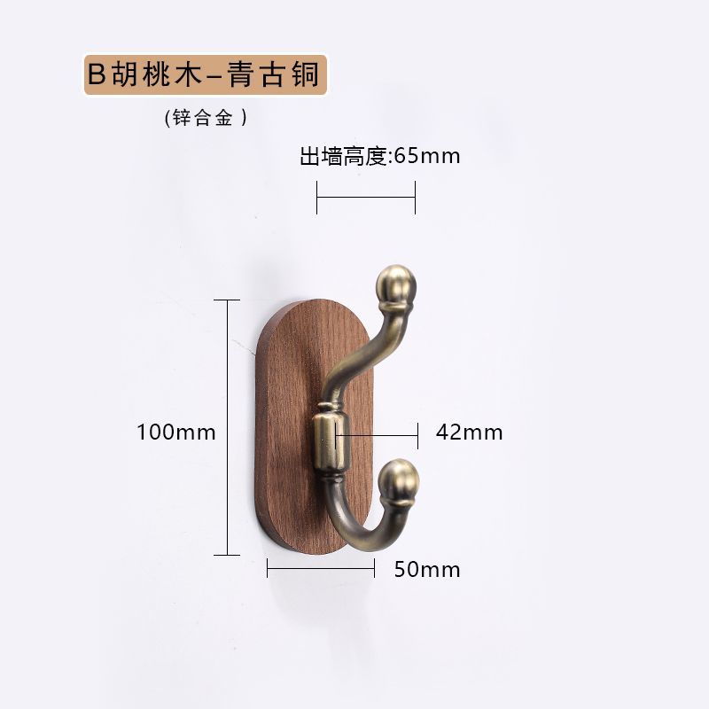 Chinese Kledinghanger Muur Hangende Wandjas En Hoedenrek Muur Massief Houten Haak Zonder Boren: Light Grey