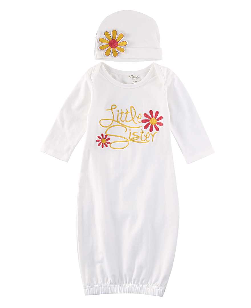 Baby pige nyfødt pige take home outfit langærmede blomsterkåber + hat 2 stk str. 3-6 m: 4-6 måneder / Lyserød