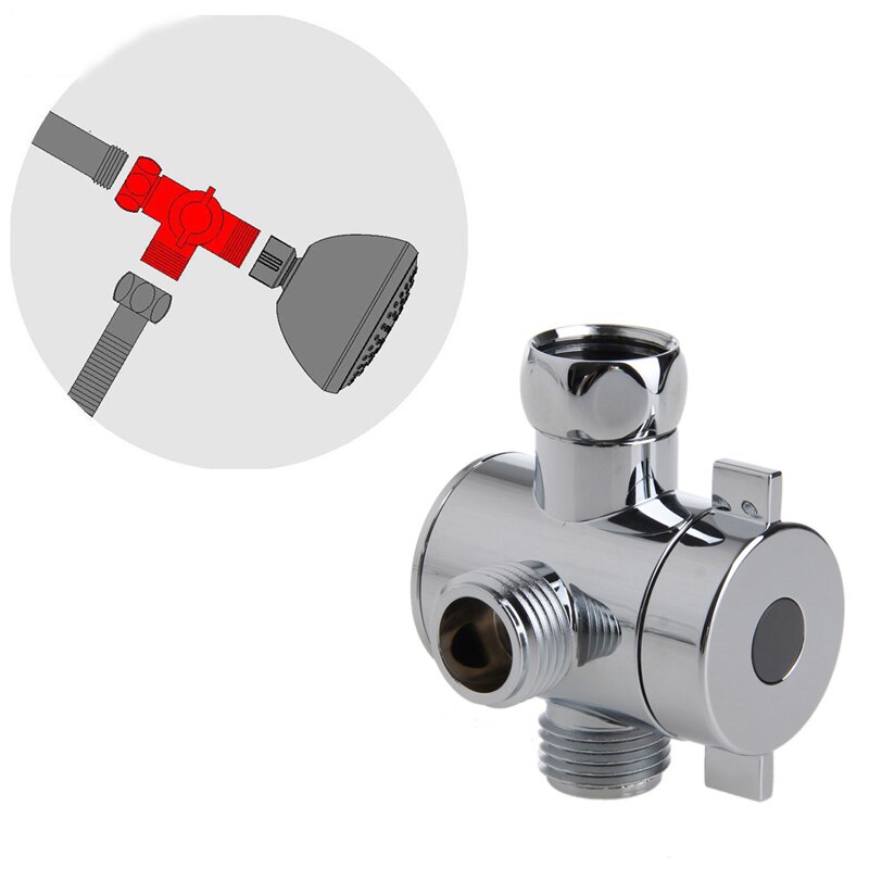 3 Way T-Adapter Valve Voor Wc Bidet Douchekop Omschakelklep 1/2 Inch