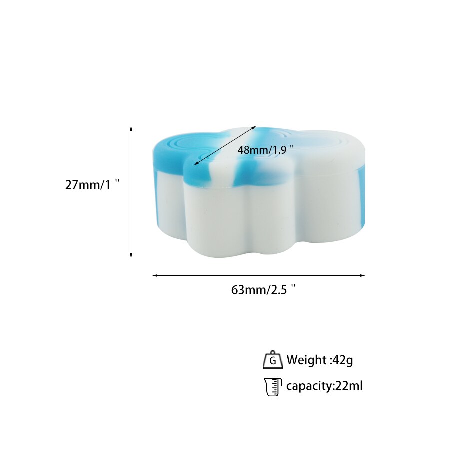1pc Small Cloud Shape Silicone Dab Container Nonstick Container Tank Portable 22ml Storage Box for Oil Wax Jar