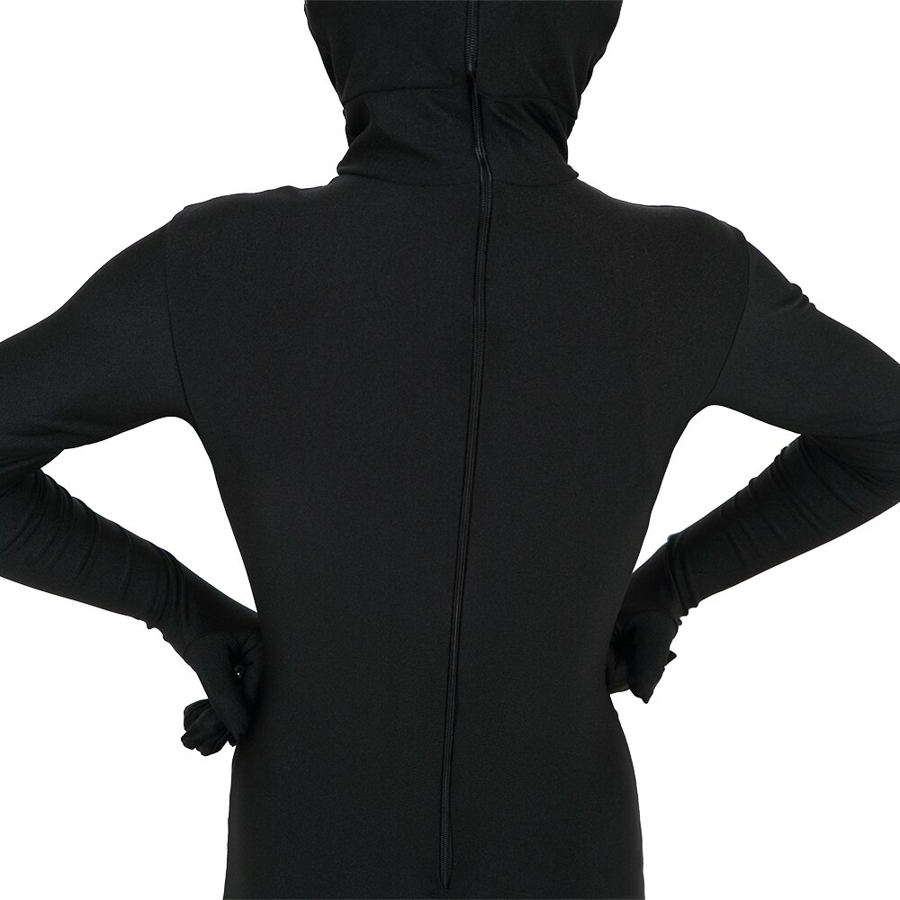 de ! Traje negro de LICRA Zentai de Color puro con cubierta de cara abierta para pie y mano