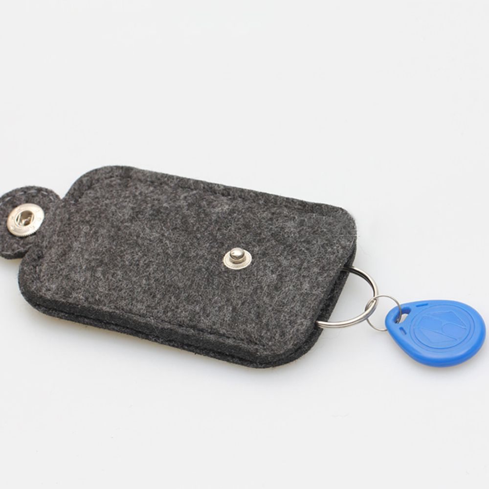 Lightweight Grey Woolen Felt Key Wallets Durable Convenient Car Key Chain Holders Portable Pocket Keys Organizers