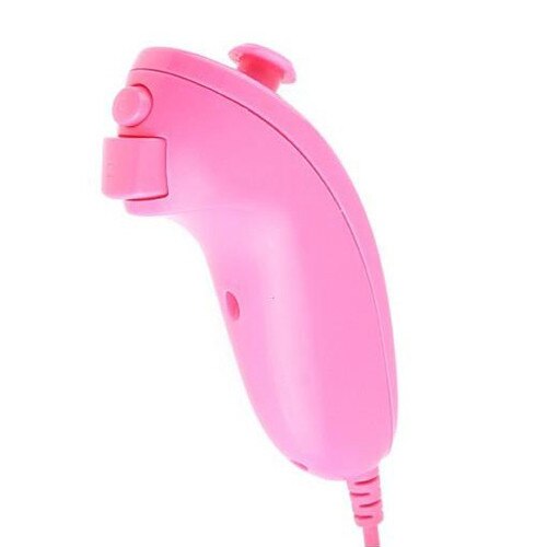 Roze motion sensor afstandsbediening + wired nunchuck combo voor nintendo wii console