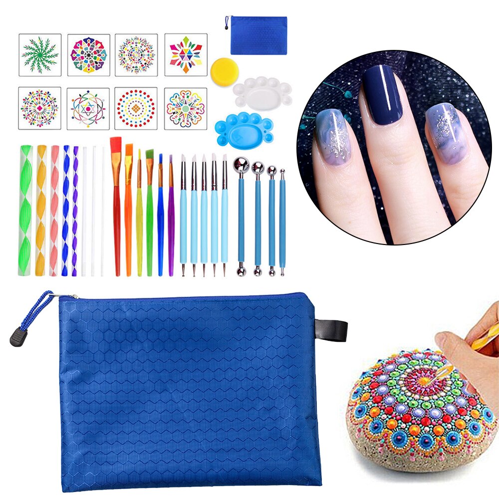 35Pcs Puntjes Staven Pennen Mandala Schilderen Puntjes Gereedschap Hout Rotsen Art Craft Tekening Nail Art Craft Decoratie Diy Polka dot Tool