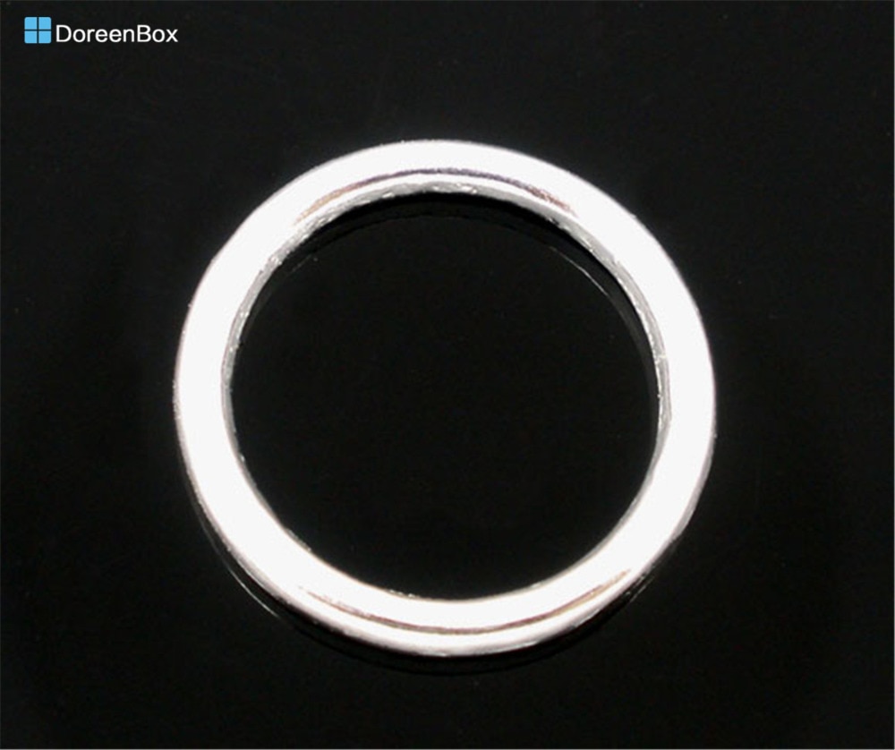 Doreen Box Mooie 200 Pcs Zilver Kleur Gesoldeerd Gesloten Ringetjes 10X1Mm Bevindingen (B04244)