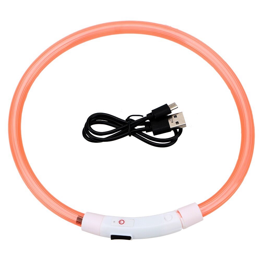 NICEYARD-Collar luminoso LED Usb para perro, recargable, nocturna, intermitente de seguridad, brillante: Orrange