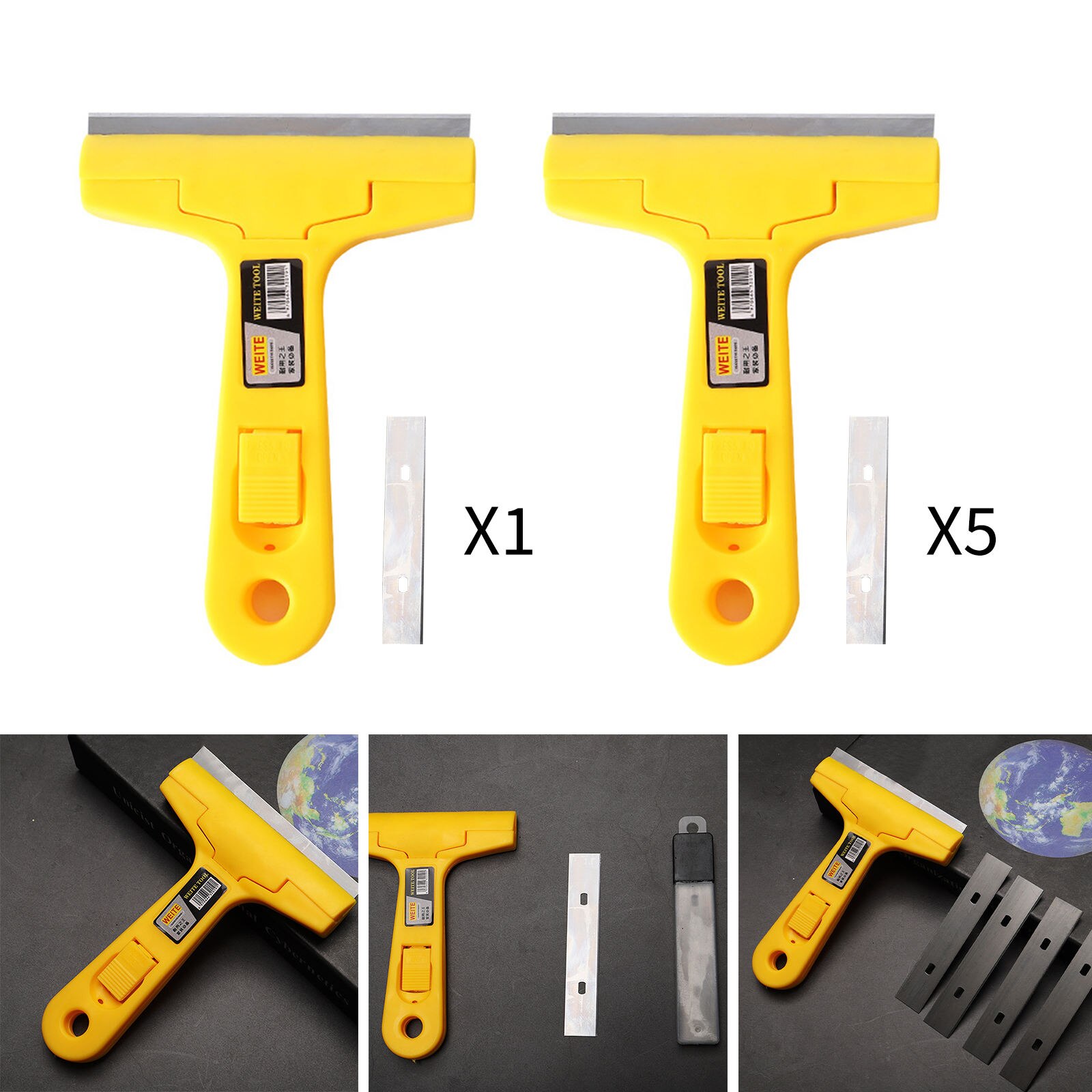 Razor Blade Scraper Ceramic Tile, Floor and Sticker On Stove Top Razor Scraper Remover Car Windshield Razor Blade Tool Set