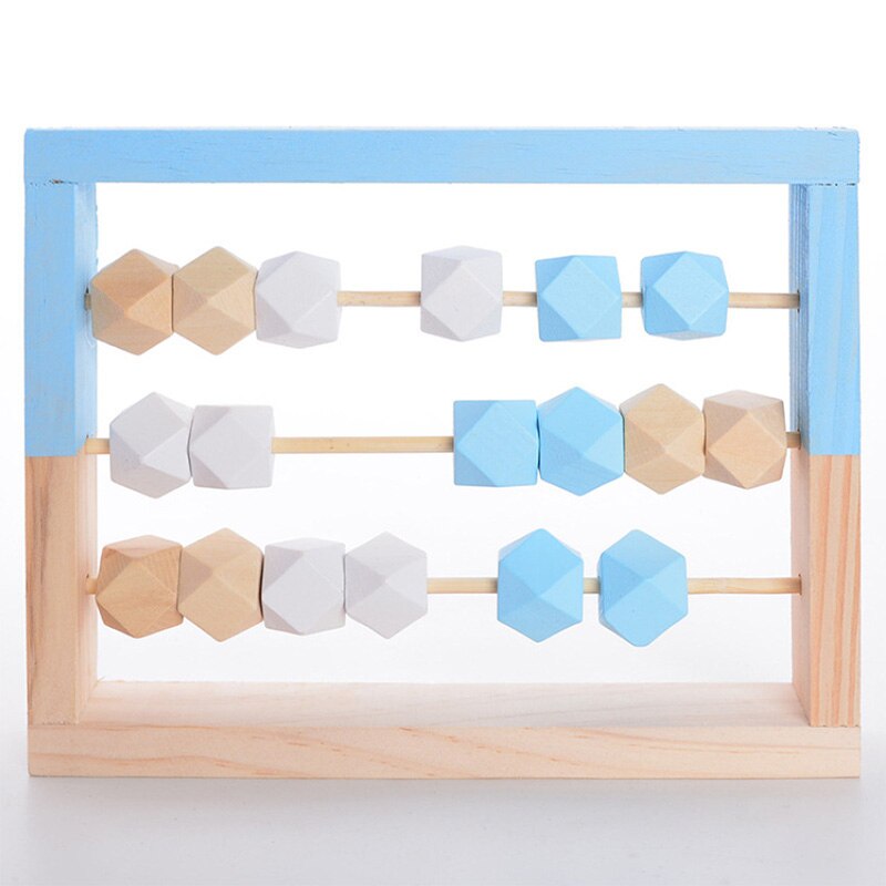 Montessori Toy Natural Wooden Abacus With beads Craft Baby Early Learning Educational Toys Baby Room Decor ins pop Toys: D-Blue