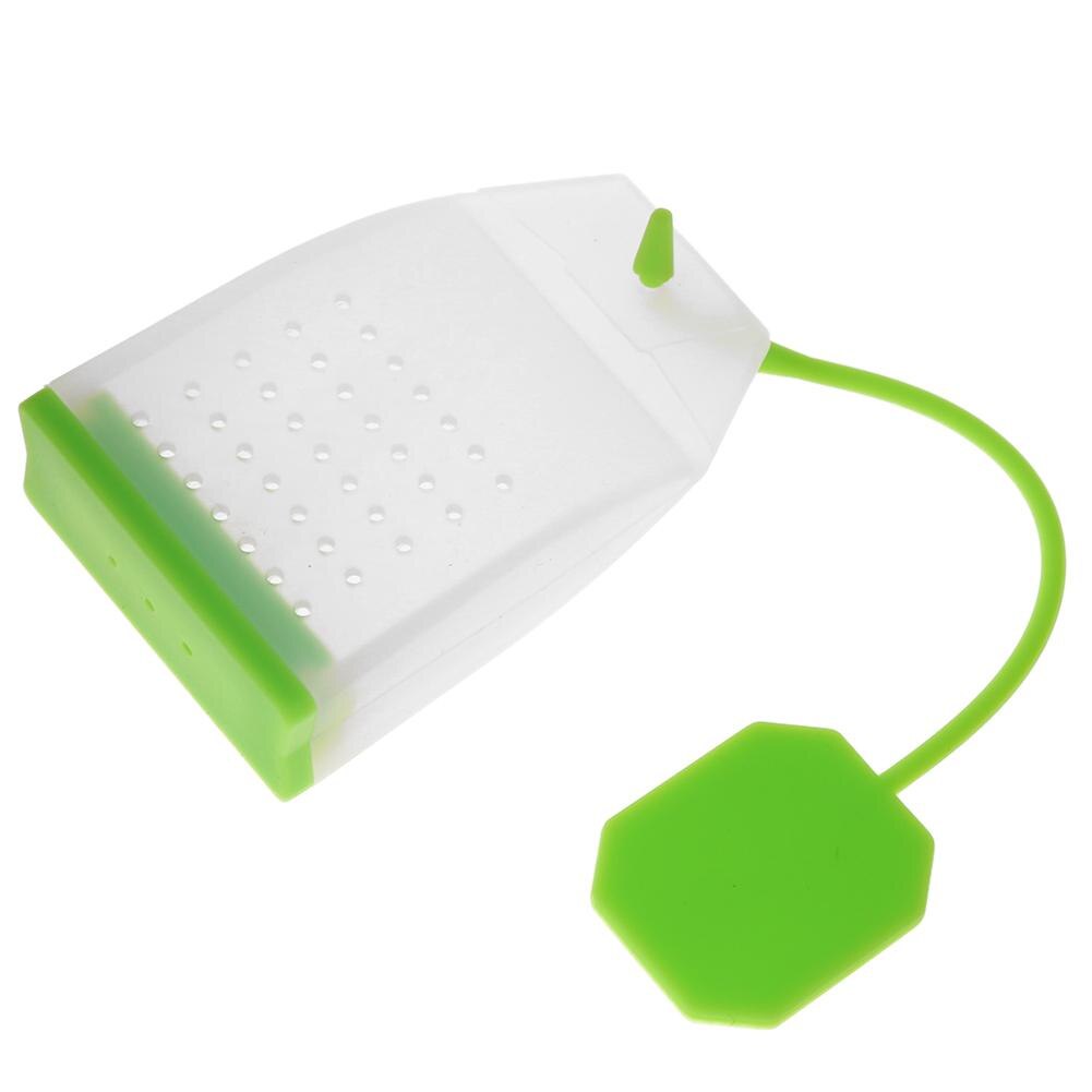Silicone Bag Style Tea Leaf Strainer Infuser Teacup Teapot Filter Diffuser: Green