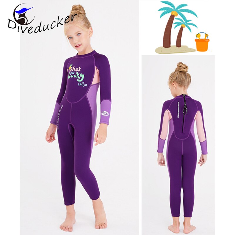 2.5mm neopreen wetsuits kinderzwemkleding duikpakken lange mouwen meisjes surfen kinderen rashguards snorkel eendelig snorkelen