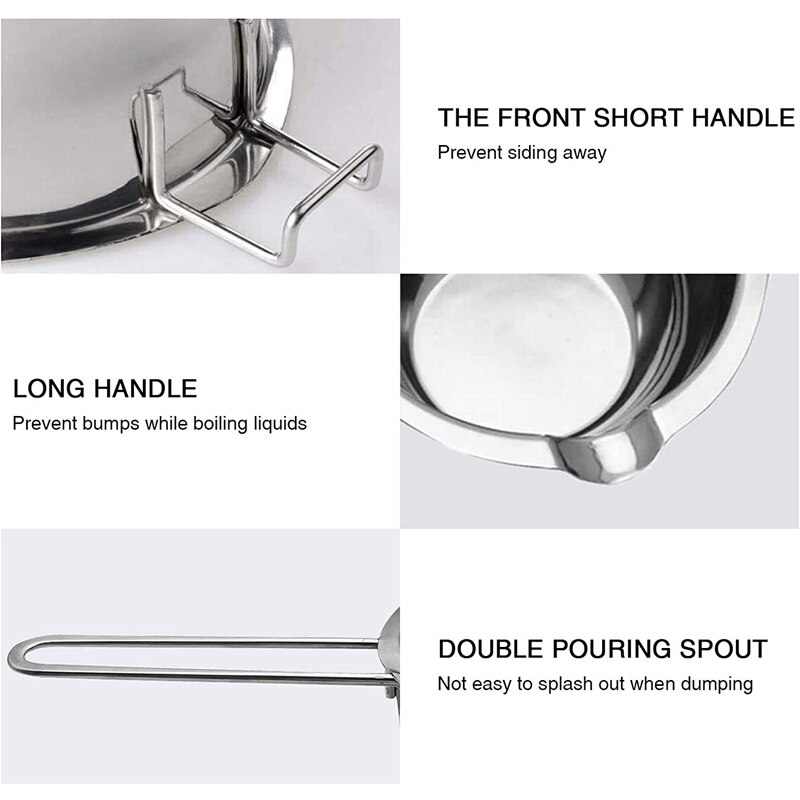 Pot à chocolat en acier inoxydable, Double chaudière de supérieure, Kit de fabrication de bougies pour faire fondre le chocolat