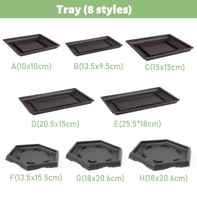 Imitatie Paars Zand Plant Tray Voor Plastic Bloempot Balkon Vierkante/Rechthoekige/Hexagon Potten Bonsai Kom Tuin Decoratie