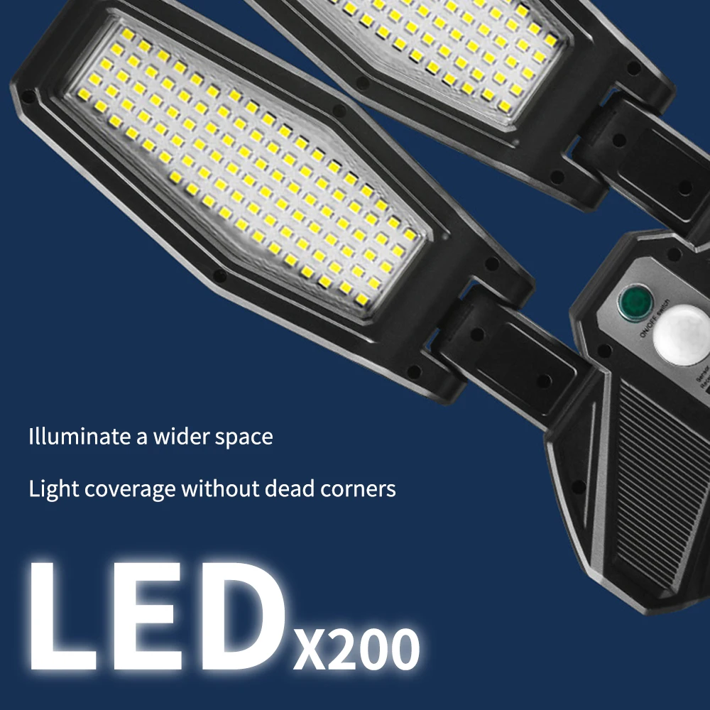 Solar Outdoor Inductie LED Tweekoppige Straatlantaarn Thuis Waterdichte Verlichting Wandlamp Outdoor Tuinlamp met afstandsbediening