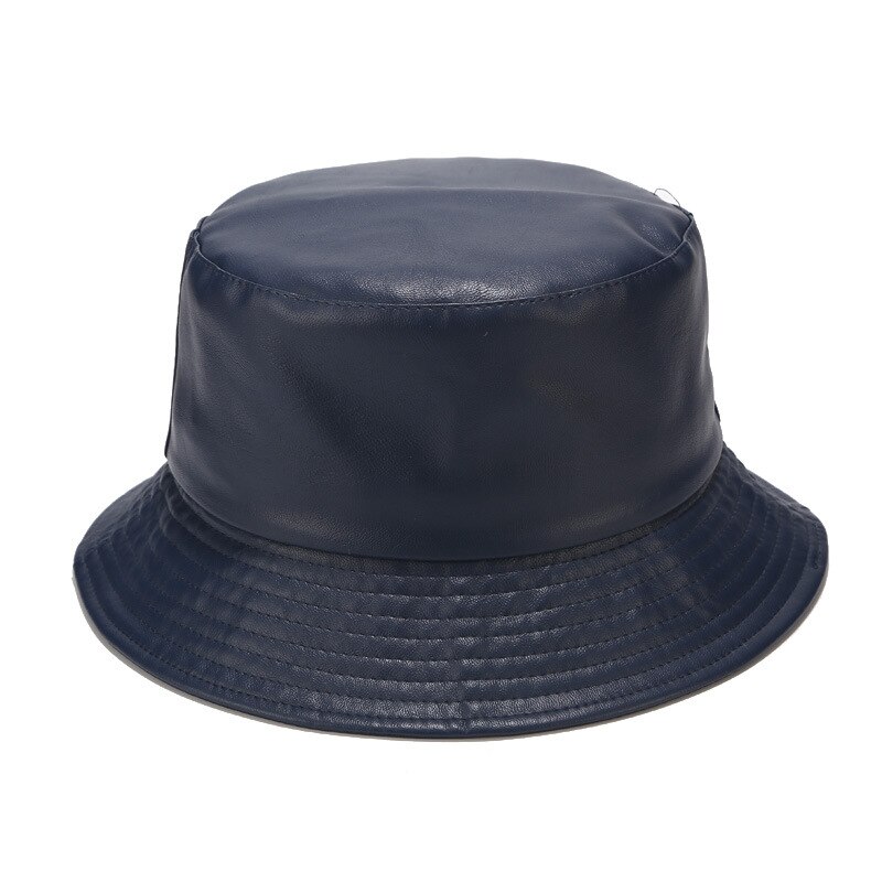Pu Bucket Outdoor PU Bucket Hat Leather Fishing Cap Soild Fo... – Grandado