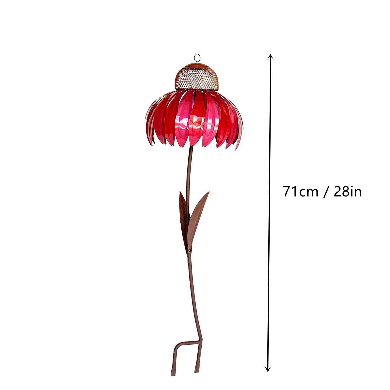 Sensation Pink Coneflower Bird Feeder Outdoor Decoration Window Garden Flower Outside Rust Resistant: Red