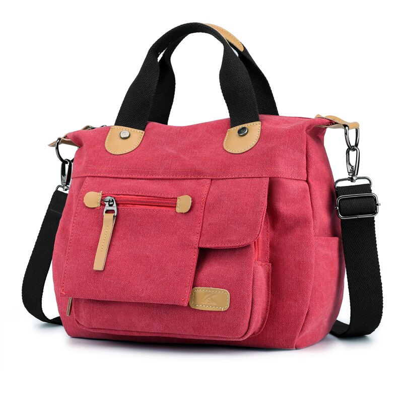 Canvas Shoulder Bag Female Handbag Women's Totes Messenger Packs Femme De Marque Casual Bolsos Mujer Girl's Crossbody bags: Red